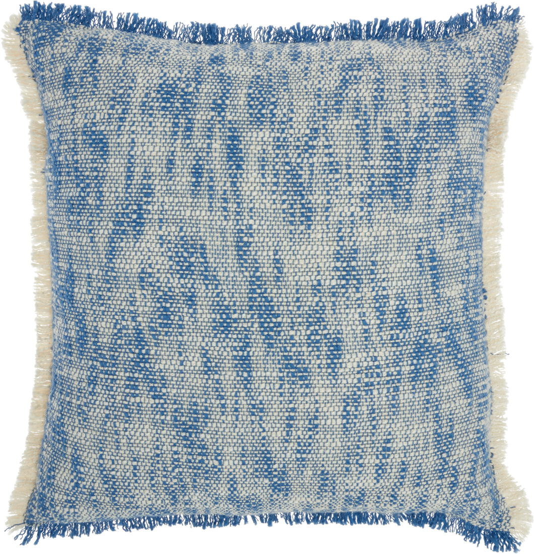 Nourison Life Styles Woven Fringe Blue Throw Pillow SH020 20