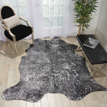 Load image into Gallery viewer, Mina Victory Metallic Splash Brown Silver Couture Rug BR100 5&#39;X8&#39;
