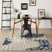 Load image into Gallery viewer, Nourison Aloha 4&#39;x6&#39; Ivory Navy Area Rug ALH05 Ivory/Navy
