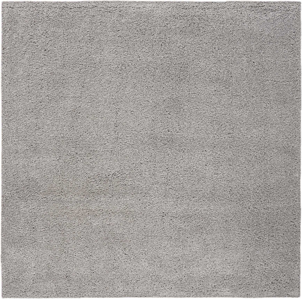 Nourison Malibu Shag MSG01 Grey 7' Square Rug MSG01 Silver Grey