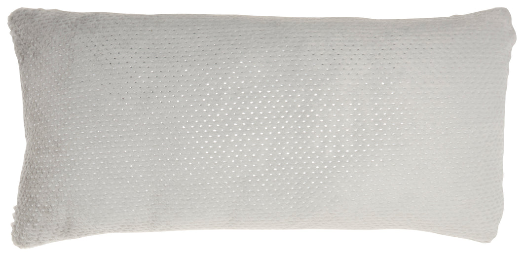 Nourison Fur Dot Foil Print Light Grey Throw Pillow VV021 1'2