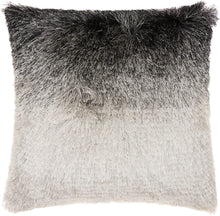 Load image into Gallery viewer, Mina Victory Illusion Black/Silver Shag Throw Pillow TR011 20&quot; x 20&quot;
