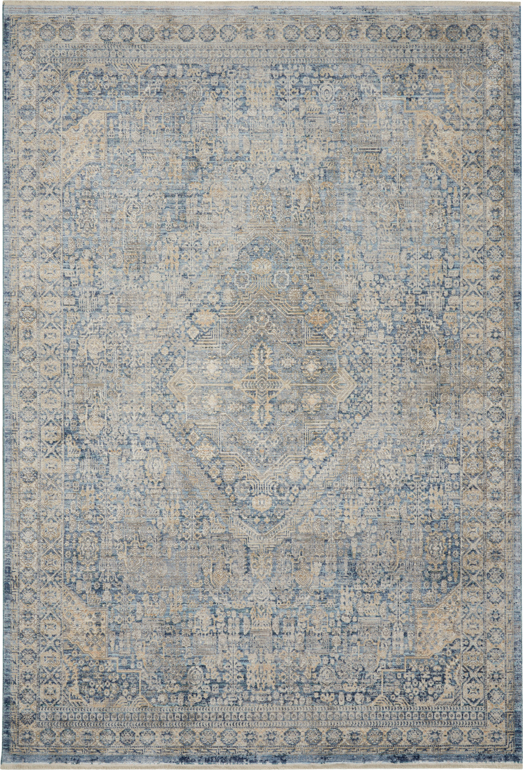 Nourison Lustrous Weave 5' x 8' Area Rug LUW02 Blue/Ivory
