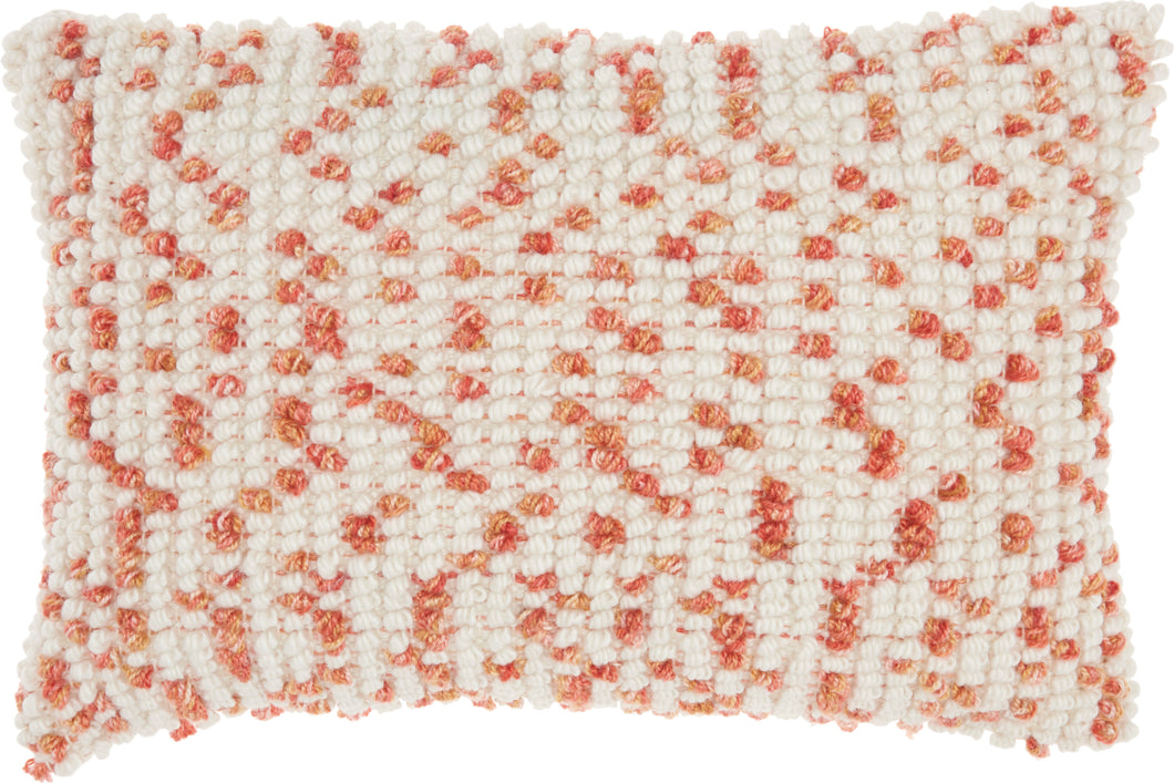 Mina Victory Indoor/Outdoor Loop Dots Coral Throw Pillow IH013 14