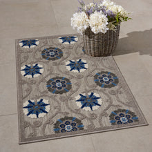Load image into Gallery viewer, Nourison Aloha 3&#39;x4&#39; Grey Patio Area Rug ALH19 Grey/Blue
