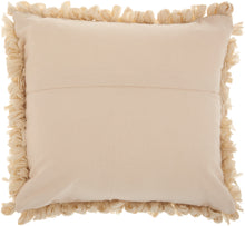 Load image into Gallery viewer, Mina Victory Loop Beige Shag Throw Pillow DL658 16&quot;X16&quot;
