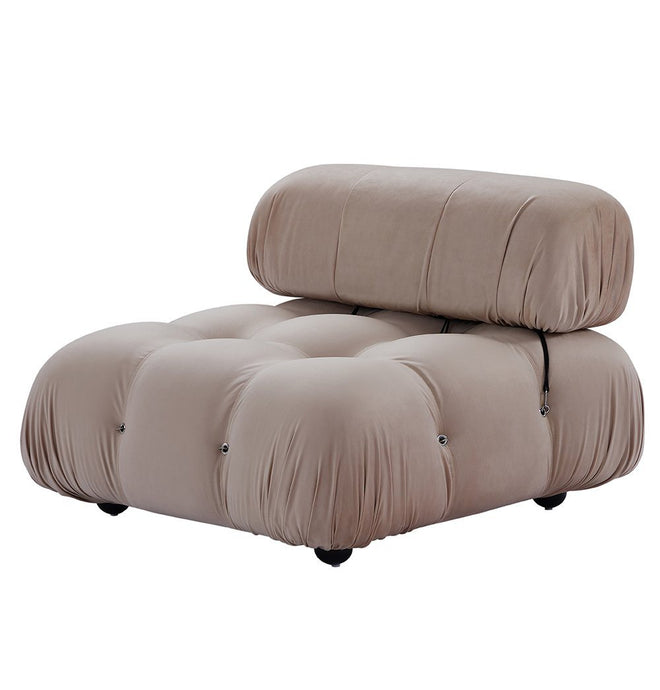 Gioia 1-Seater Chair - No Arm - Beige Velvet - GFURN