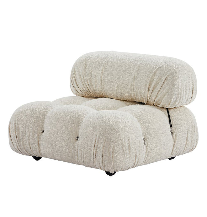 Gioia 1-Seater Chair - No Arm - Cream/White Boucle