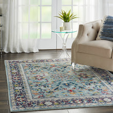 Load image into Gallery viewer, Nourison Ankara Global ANR14 Light Blue Multicolor 5&#39;x8&#39; Persian Area Rug ANR14 Teal/Multicolor
