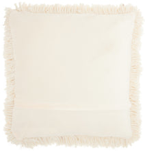 Load image into Gallery viewer, Mina Victory Lush Yarn Cream Shag Throw Pillow TL003 20&quot; x 20&quot;
