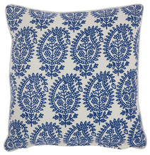 Load image into Gallery viewer, Mina Victory Life Styles Printed Paisley Blue Throw Pillow RC790 18&quot; x 18&quot;
