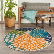 Load image into Gallery viewer, Nourison Aloha ALH05 Multicolor 4&#39; Round Indoor-outdoor Area Rug ALH05 Multicolor
