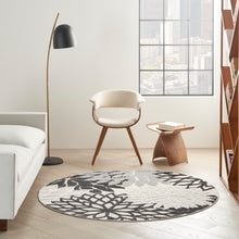 Load image into Gallery viewer, Nourison Aloha 4&#39; Round Area Rug ALH05 Black White
