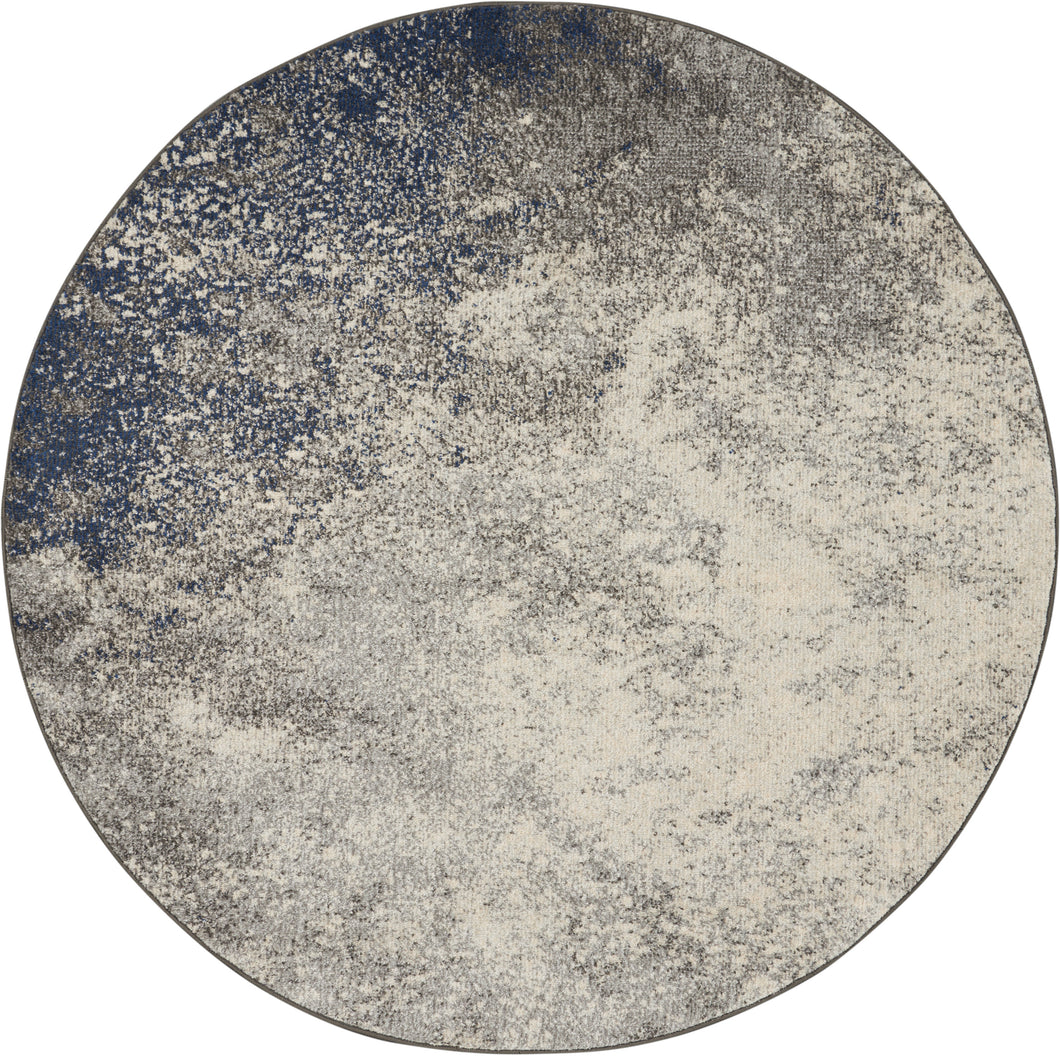 Nourison Passion 4' Round Charcoal and Ivory Area Rug PSN10 Charcoal/Ivory