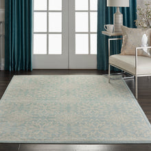 Load image into Gallery viewer, Nourison Jubilant JUB06 Aqua 6&#39;x9&#39; Beach Area Rug JUB06 Ivory/Green
