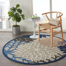 Load image into Gallery viewer, Nourison Aloha 4&#39; Round Blue Patio Area Rug ALH05 Blue/Multicolor
