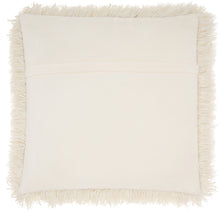 Load image into Gallery viewer, Mina Victory Shag Cream Yarn Shimmer Shag Throw Pillow TL004 14&quot; x 14&quot;
