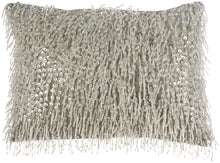 Load image into Gallery viewer, Mina Victory Luminescence Beaded Tassels Silver Throw Pillow Z0727 10&quot; X 14&quot;
