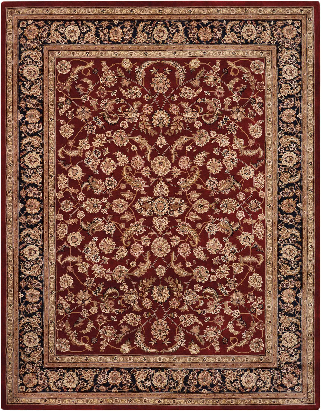 Nourison 2000 2002 Dark Red Multicolor 12'x15' Area Rug 2002 Burgundy