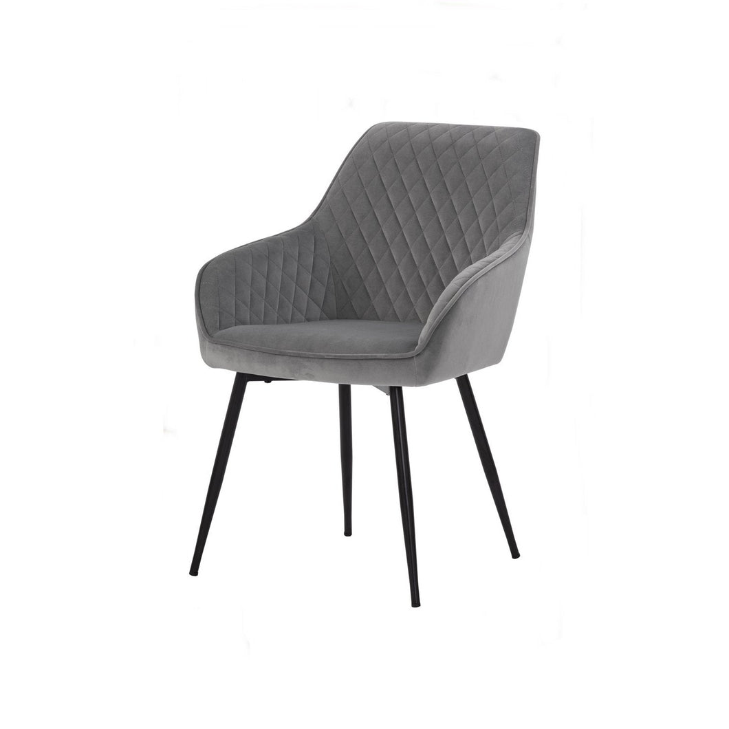 Hakon Dining Chair - Grey Velvet - GFURN