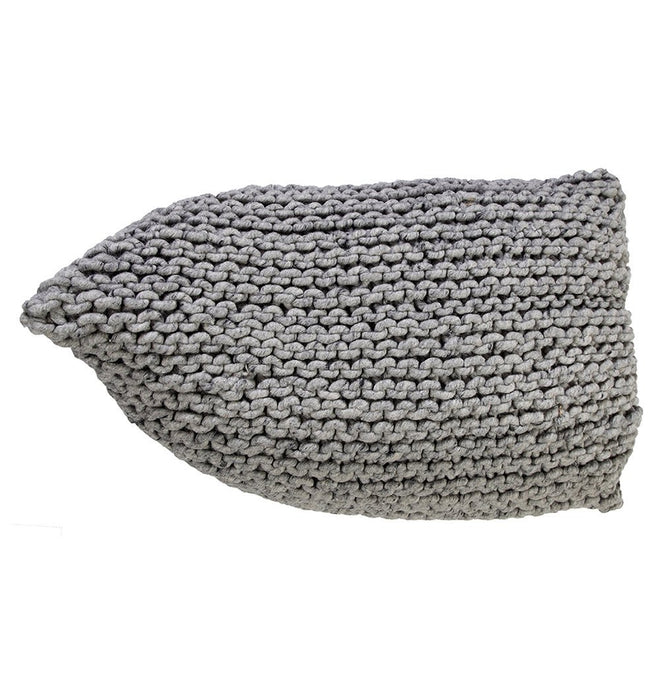 Handmade Knitted Woolen Beanbag | Natural Grey - GFURN