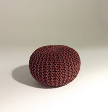 Load image into Gallery viewer, Handmade Round Knitted Pouf | Marsala | 50x35cm - GFURN
