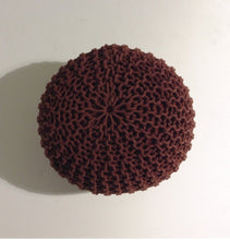 Load image into Gallery viewer, Handmade Round Knitted Pouf | Marsala | 50x35cm - GFURN
