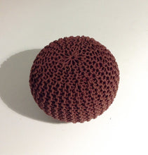 Load image into Gallery viewer, Handmade Round Knitted Pouf | Marsala | 50x35cm - GFURN
