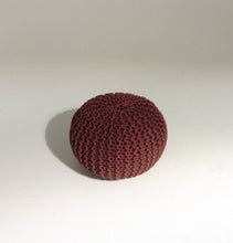 Load image into Gallery viewer, Handmade Round Knitted Pouf | Marsala | 50x35cm - GFURN
