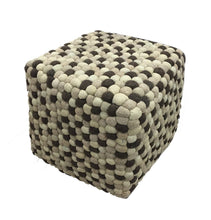 Load image into Gallery viewer, Handmade Woolen Pebble Pouf | Brown Natural - GFURN
