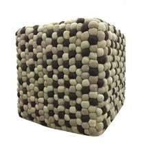 Load image into Gallery viewer, Handmade Woolen Pebble Pouf | Brown Natural - GFURN
