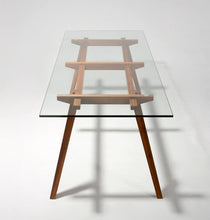 Load image into Gallery viewer, Harald Modern Dining Table - Glass &amp; Wood
