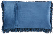 Load image into Gallery viewer, Mina Victory Shag Soft Ribbon Shag Navy Throw Pillow TL048 14&quot; X 24&quot;

