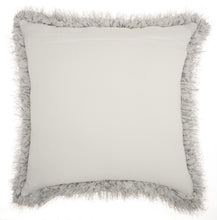 Load image into Gallery viewer, Mina Victory Shag Candy Lurex Shag Silver Throw Pillow WE403 20&quot; x 20&quot;
