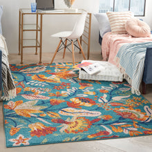 Load image into Gallery viewer, Nourison Allur 4&#39; x 6&#39; Turquoise Multicolor Area Rug ALR09 Turquoise Multicolor
