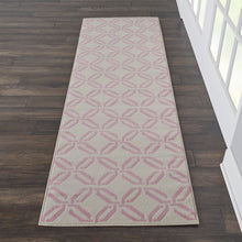 Load image into Gallery viewer, Nourison Jubilant JUB17 White and Pink 7&#39; Runner Low-pile Hallway Rug JUB17 Ivory/Pink
