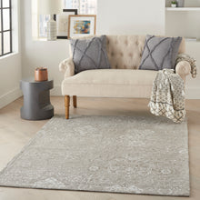 Load image into Gallery viewer, Nourison Damask 4&#39; x 6&#39; Area Rug DAS06 Lt Grey
