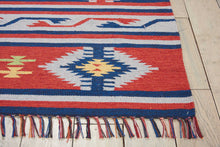 Load image into Gallery viewer, Nourison Baja BAJ03 Blue and Red 7&#39;x10&#39; Large Flat Weave Rug BAJ03 Blue/Red
