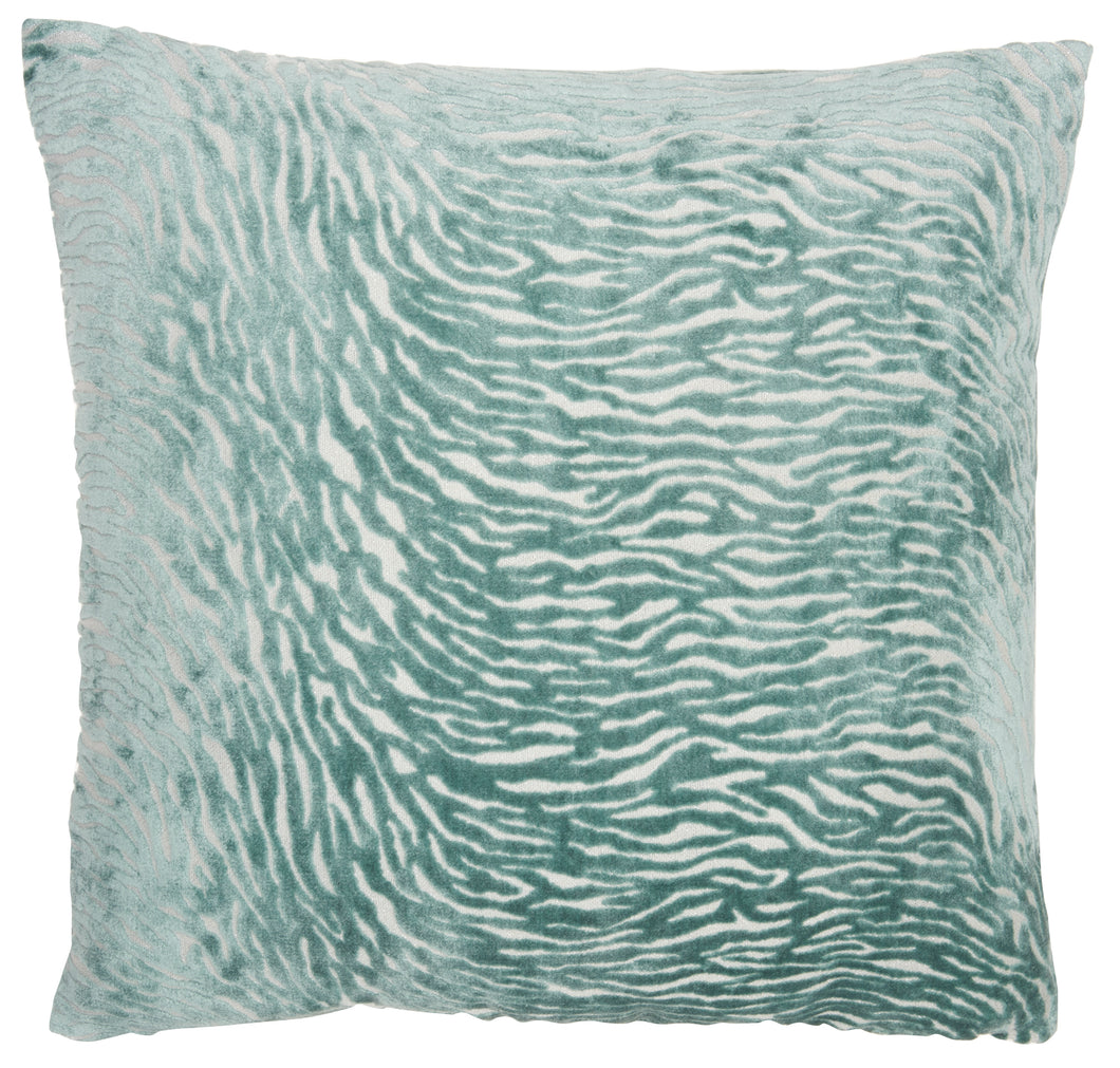 Mina Victory Luminescence Metallic Zebra Celadon Throw Pillow ET139 20