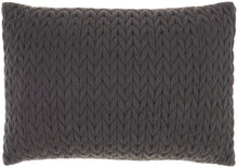 Load image into Gallery viewer, Mina Victory Life Styles Quilted Chevron Charcoal Throw Pillow ET299 14&quot;X20&quot;
