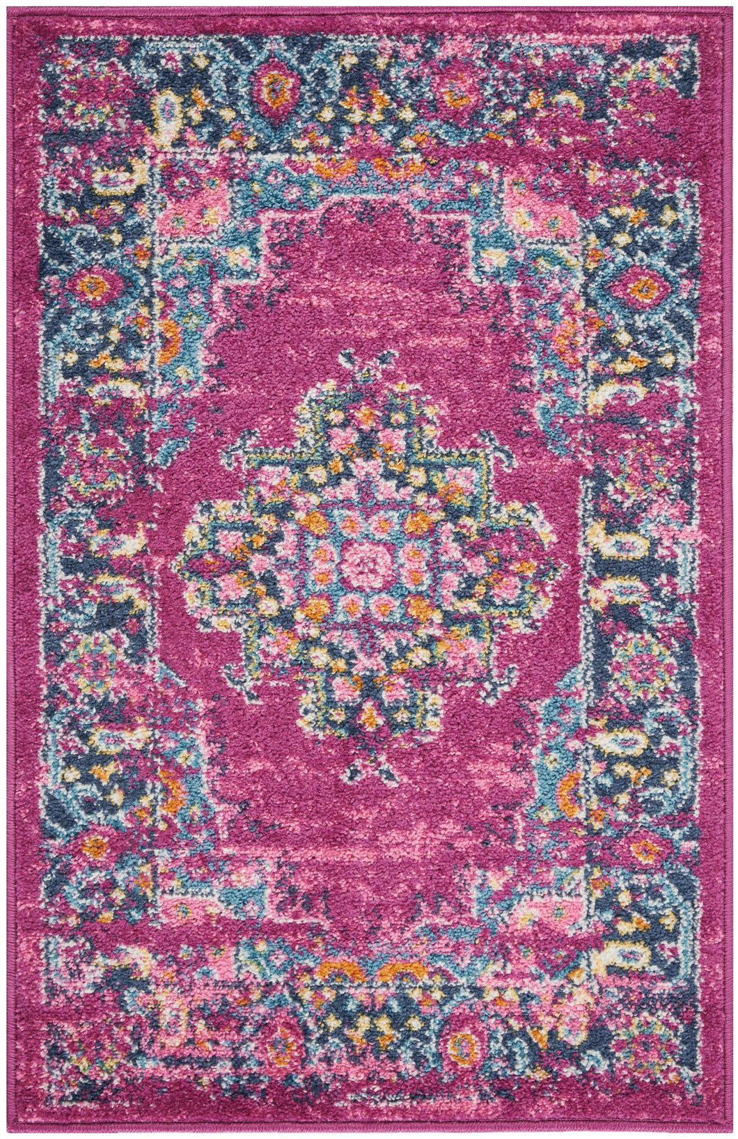 Nourison Passion 2' X 3' Pink Boho Area Rug PSN03 Fuchsia