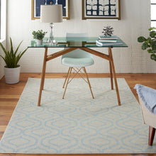 Load image into Gallery viewer, Nourison Jubilant JUB19 White and Blue 6&#39;x9&#39; Moroccan Area Rug JUB19 Ivory/Blue

