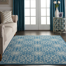 Load image into Gallery viewer, Nourison Jubilant 6&#39; x 9&#39; Ivory Blue Transitional Area Rug JUB06 Ivory/Blue
