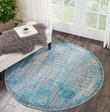 Load image into Gallery viewer, Nourison Karma KRM01 Blue 5&#39; Round Area Rug KRM01 Blue
