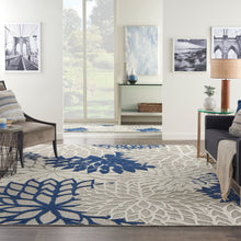 Load image into Gallery viewer, Nourison Aloha 10&#39;x13&#39; Ivory Navy Area Rug ALH05 Ivory/Navy
