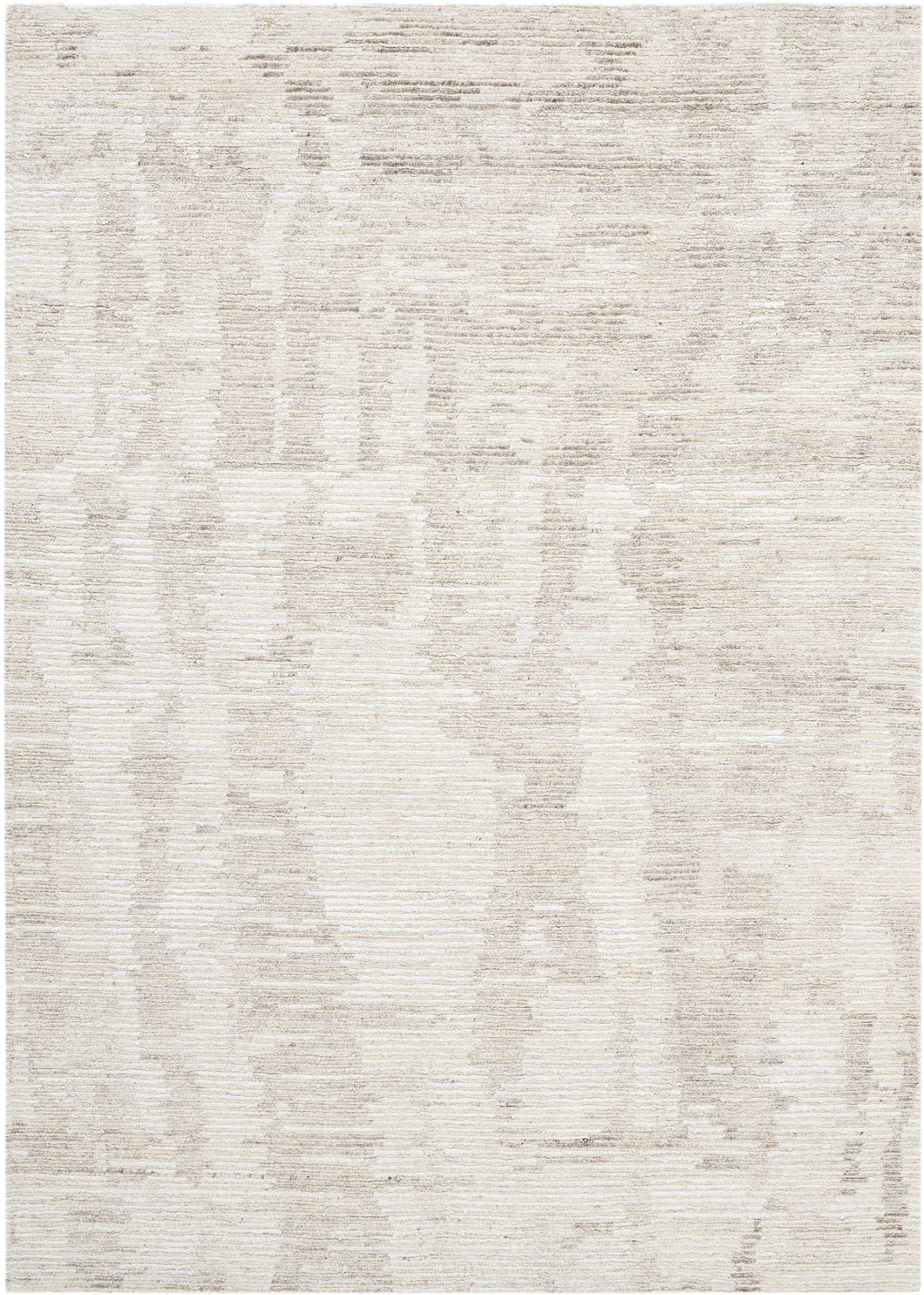 Nourison Ellora ELL01 Grey and White 6'x8' Modern Area Rug ELL01 Ivory/Grey