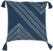 Load image into Gallery viewer, Kathy Ireland Pillow Metallic Embroidery Navy Throw Pillow AA443 20&quot;X20&quot;
