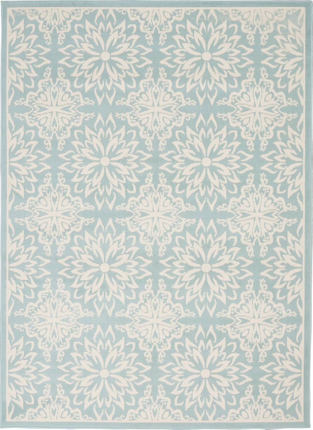 Nourison Jubilant JUB06 Aqua 6'x9' Beach Area Rug JUB06 Ivory/Green