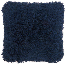 Load image into Gallery viewer, Mina Victory Lush Yarn Light Navy Shag Throw Pillow TL003 20&quot;X20&quot;
