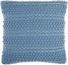 Load image into Gallery viewer, Mina Victory Life Styles Woven Stripes Ocean Throw Pillow GC102 18&quot;X18&quot;
